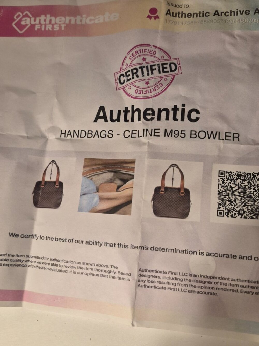 CELINE Macadam Bowler bag with COA 12" x 9" - Picture 11 of 12